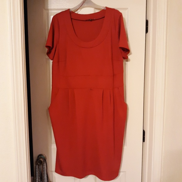 Red Wiggle Dress with Pockets - Picture 1 of 2
